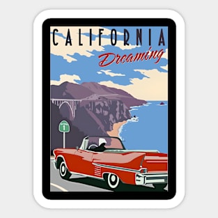 California dreaming t-shirts, bags, hats, mugs, sticker, hoodies Sticker